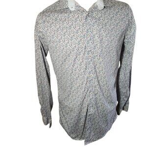 GRAFTON Men's Slim Fit Floral Print‎ Button Down Shirt M